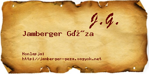 Jamberger Géza névjegykártya